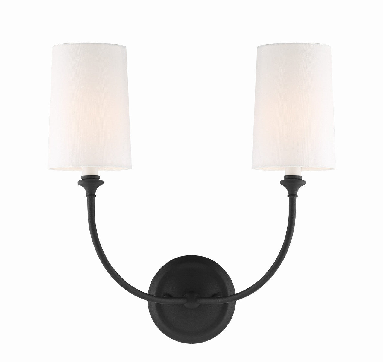 Crystorama Libby Langdon for Crystorama Sylvan 2 Light Black Forged Sconce 2242-BF