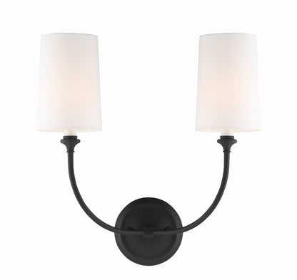 Crystorama Libby Langdon for Crystorama Sylvan 2 Light Black Forged Sconce 2242-BF