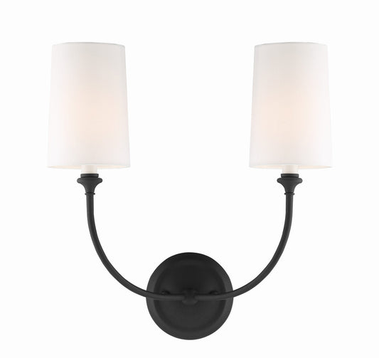 Crystorama Libby Langdon for Crystorama Sylvan 2 Light Black Forged Sconce 2242-BF