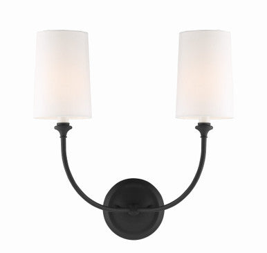 Crystorama Libby Langdon for Crystorama Sylvan 2 Light Black Forged Sconce 2242-BF