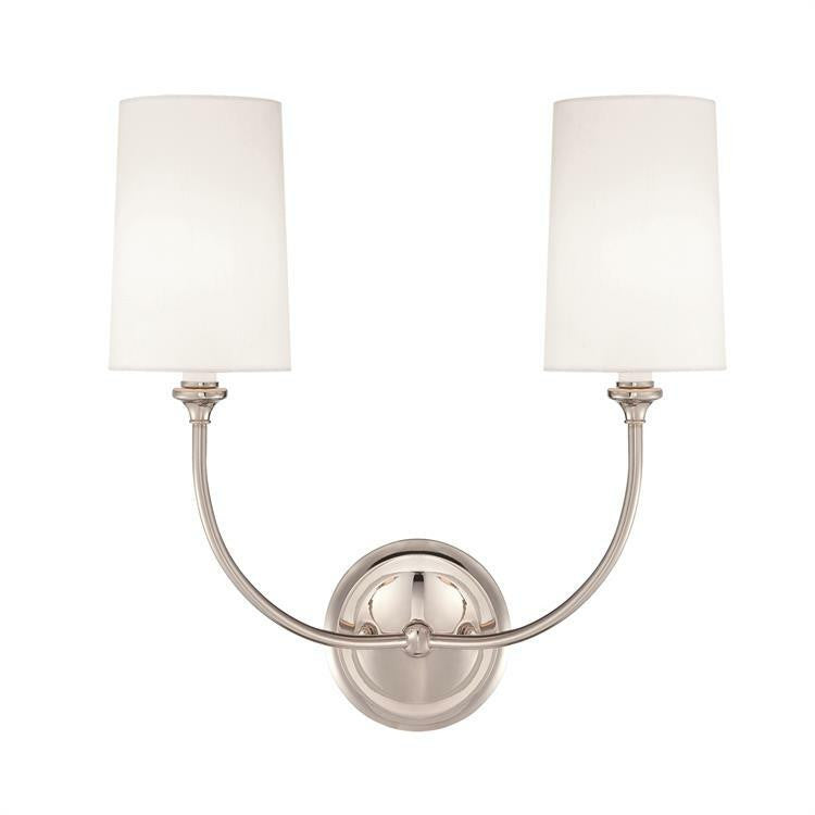 OPEN BOX NEW: Crystorama Libby Langdon for Crystorama Sylvan 2 Light Polished Nickel Sconce 2242-PN