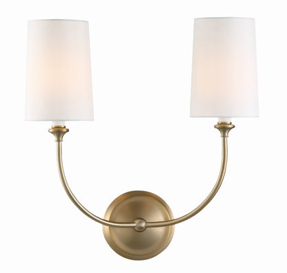 Crystorama Libby Langdon for Crystorama Sylvan 2 Light Vibrant Gold Sconce 2242-VG