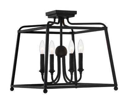 Crystorama Libby Langdon for Crystorama Sylvan 4 Light Black Forged Ceiling Mount 2243-BF