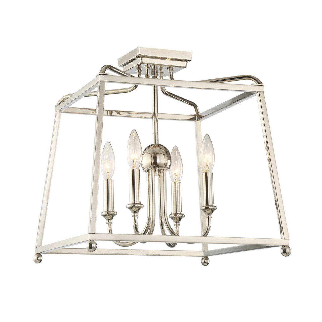 Crystorama Libby Langdon for Crystorama Sylvan 4 Light Polished Nickel Ceiling Mount 2243-PN_NOSHADE