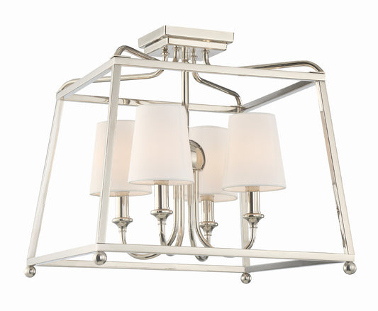 Crystorama Libby Langdon for Crystorama Sylvan 4 Light Polished Nickel Ceiling Mount 2243-PN