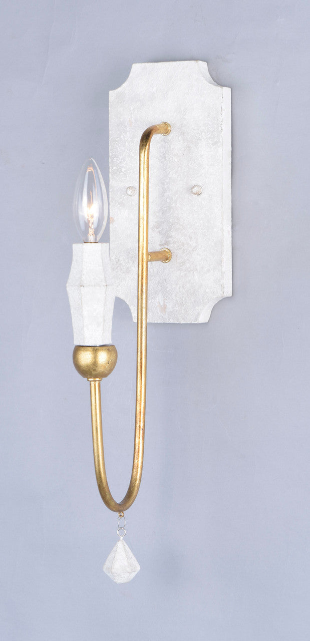 Maxim Claymore 1-Light Wall Sconce in Claystone / Gold Leaf 22432CSTGL