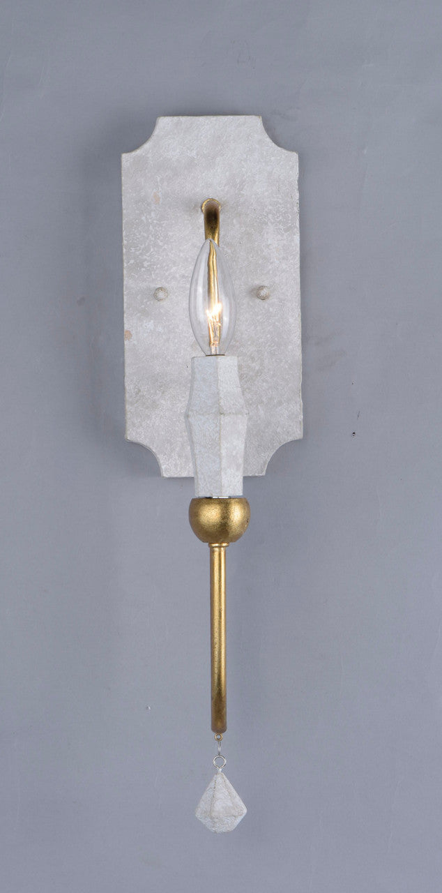 Maxim Claymore 1-Light Wall Sconce in Claystone / Gold Leaf 22432CSTGL