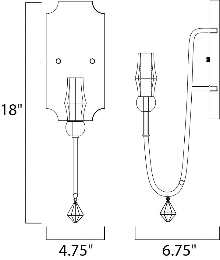 Maxim Claymore 1-Light Wall Sconce in Claystone / Gold Leaf 22432CSTGL