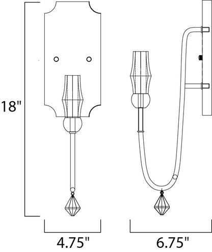 Maxim Claymore 1-Light Wall Sconce in Claystone / Gold Leaf 22432CSTGL