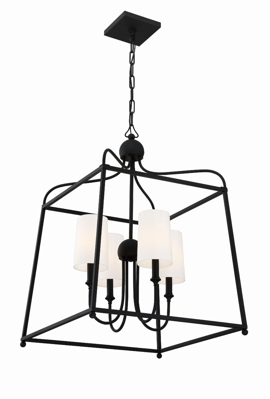 Crystorama Libby Langdon for Crystorama Sylvan 4 Light Black Forged Chandelier 2244-BF