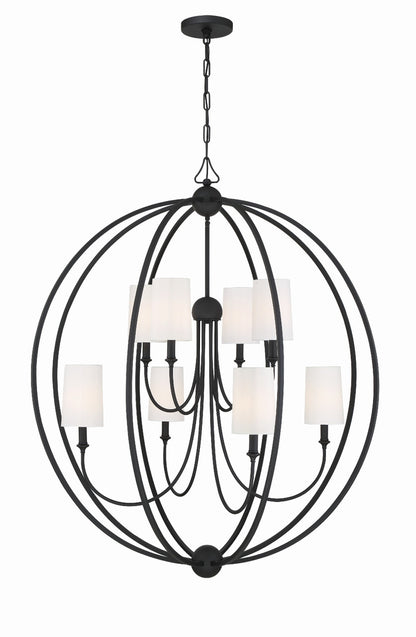 Crystorama Libby Langdon for Crystorama Sylvan 8 Light Black Forged Chandelier 2246-BF