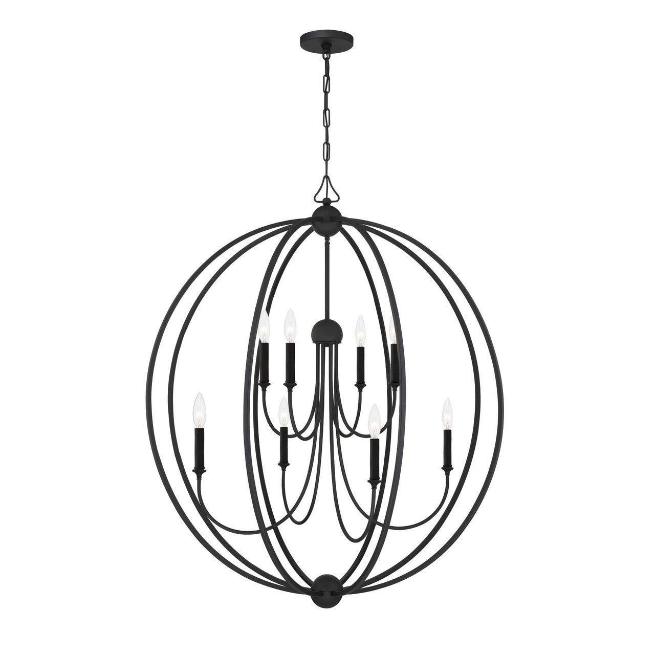 Crystorama Libby Langdon for Crystorama Sylvan 8 Light Black Forged Chandelier 2246-BF