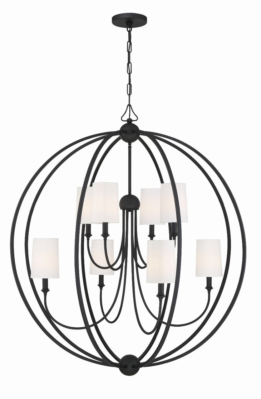 Crystorama Libby Langdon for Crystorama Sylvan 8 Light Black Forged Chandelier 2246-BF