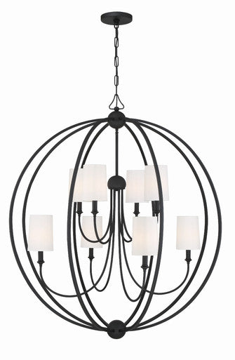 Crystorama Libby Langdon for Crystorama Sylvan 8 Light Black Forged Chandelier 2246-BF