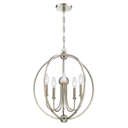 Crystorama Libby Langdon for Crystorama Sylvan 5 Light Polished Nickel Chandelier 2247-PN