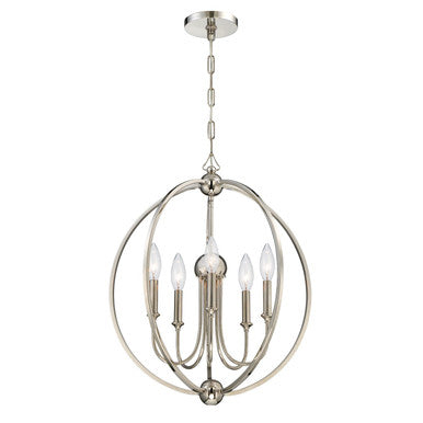 Crystorama Libby Langdon for Crystorama Sylvan 5 Light Polished Nickel Chandelier 2247-PN_NOSHADE