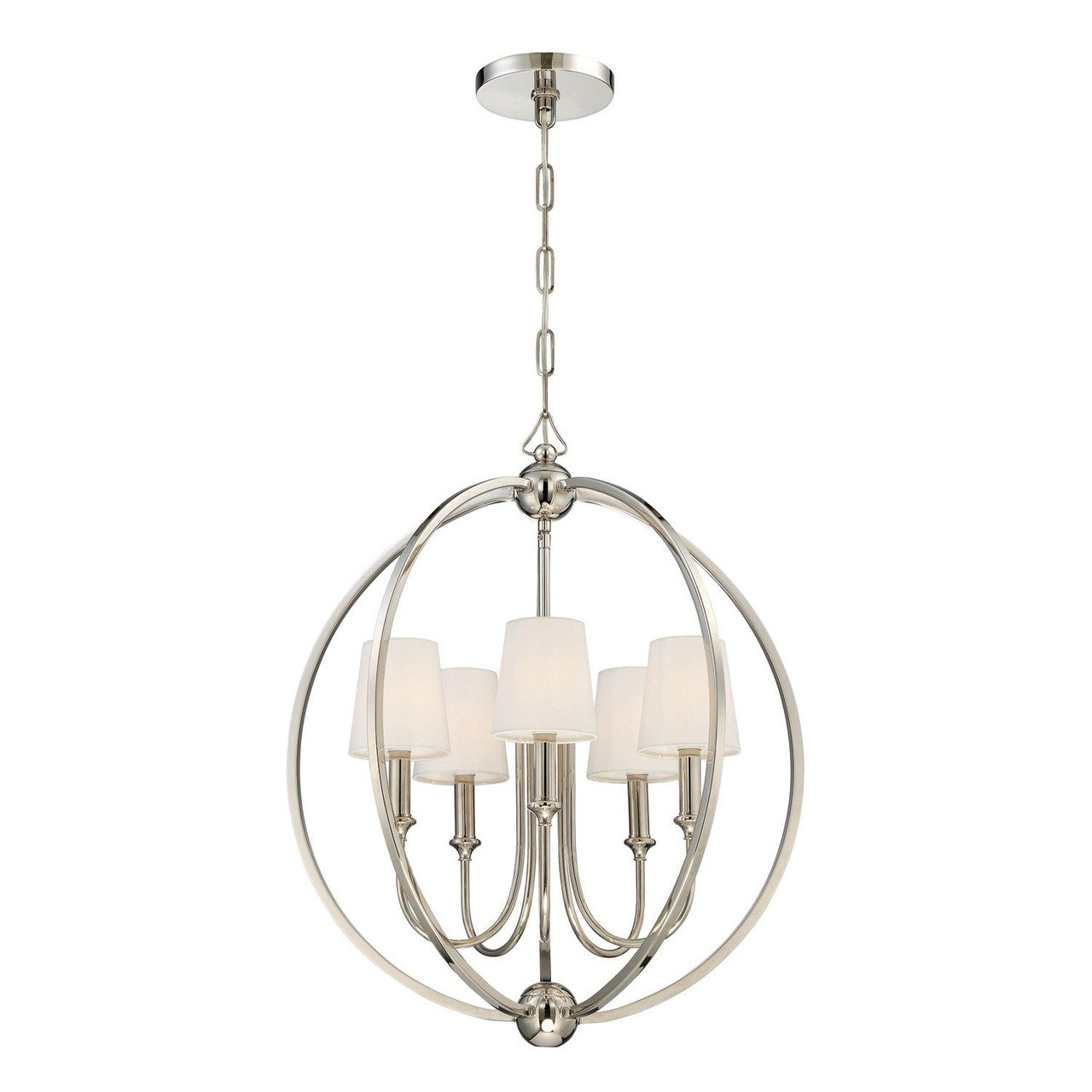 Crystorama Libby Langdon for Crystorama Sylvan 5 Light Polished Nickel Chandelier 2247-PN