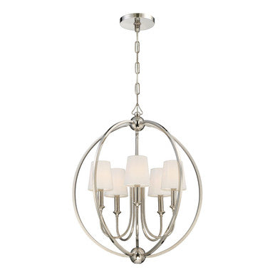 Crystorama Libby Langdon for Crystorama Sylvan 5 Light Polished Nickel Chandelier 2247-PN