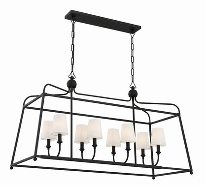 Crystorama Libby Langdon for Crystorama Sylvan 8 Light Black Forged Chandelier 2249-BF