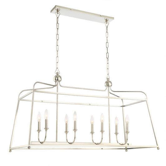 Crystorama Libby Langdon for Crystorama Sylvan 8 Light Polished Nickel Chandelier 2249-PN_NOSHADE