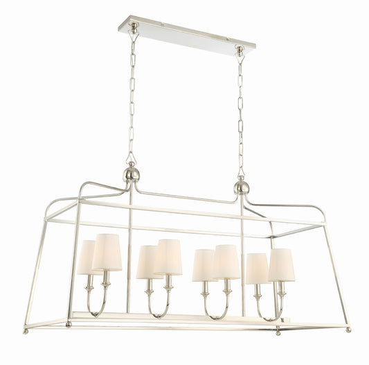 Crystorama Libby Langdon for Crystorama Sylvan 8 Light Polished Nickel Chandelier 2249-PN