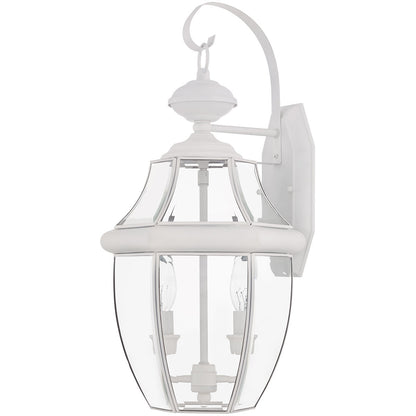 Livex Lighting Monterey Collection 2 Light White Outdoor Wall Lantern in White 2251-03