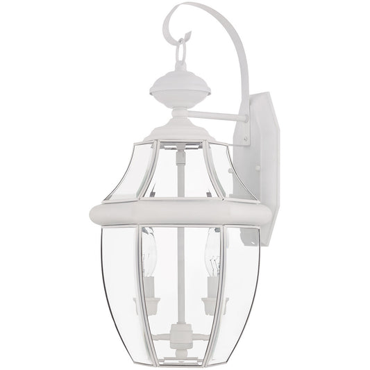 Livex Lighting Monterey Collection 2 Light White Outdoor Wall Lantern in White 2251-03