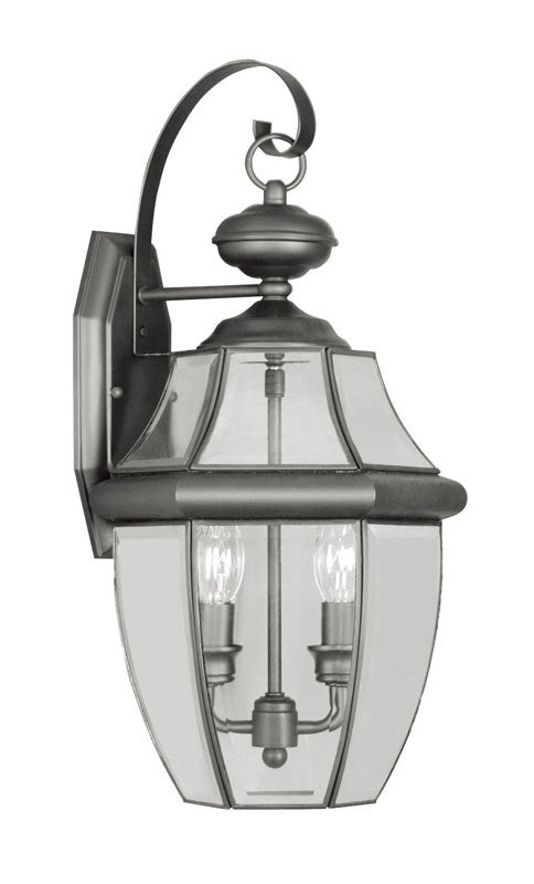 Livex Lighting Monterey Collection 2 Light Black Outdoor Wall Lantern in Black 2251-04