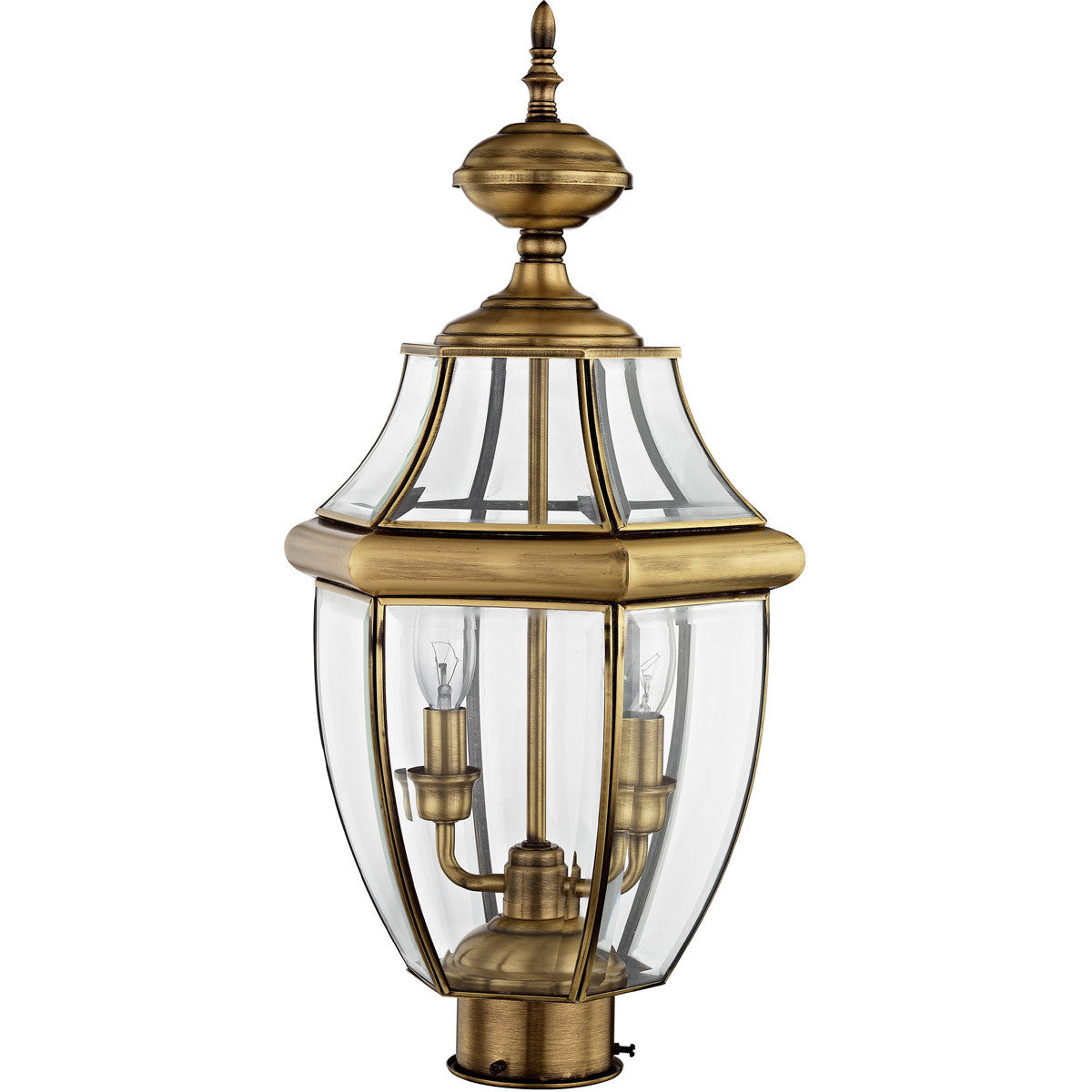 Livex Lighting Monterey Collection 2 Light AB Outdoor Post Lantern in Antique Brass 2254-01