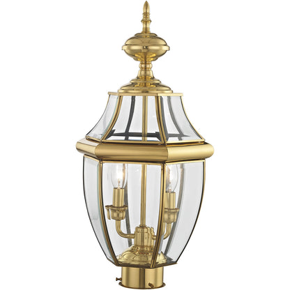 Livex Lighting Monterey Collection 2 Light PB Outdoor Post Lantern in Polished Brass 2254-02