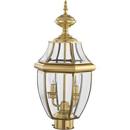 Livex Lighting Monterey Collection 2 Light PB Outdoor Post Lantern in Polished Brass 2254-02