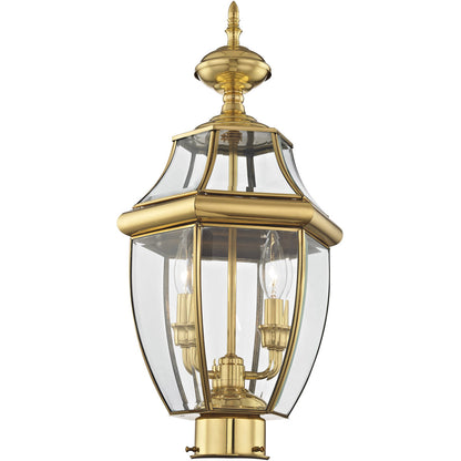 Livex Lighting Monterey Collection 2 Light PB Outdoor Post Lantern in Polished Brass 2254-02