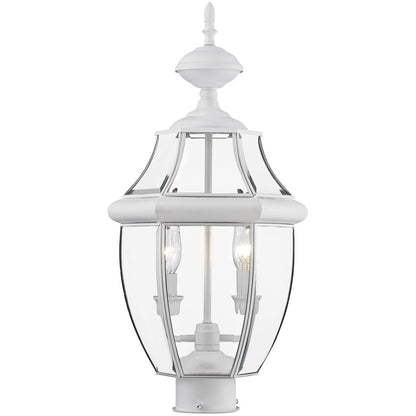 Livex Lighting Monterey Collection 2 Light White Outdoor Post Lantern in White 2254-03