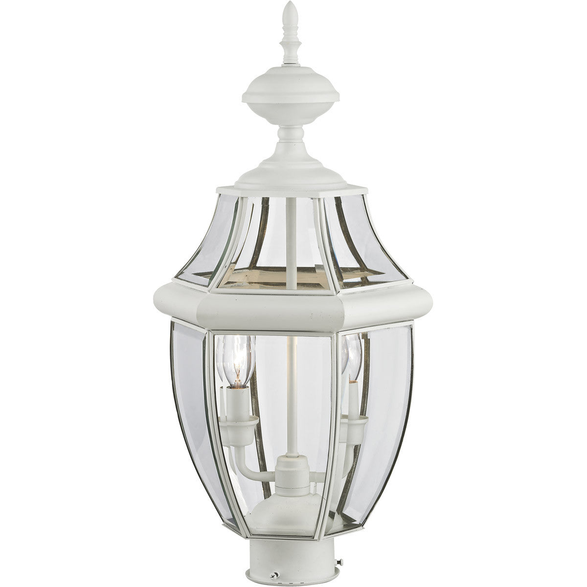 Livex Lighting Monterey Collection 2 Light White Outdoor Post Lantern in White 2254-03