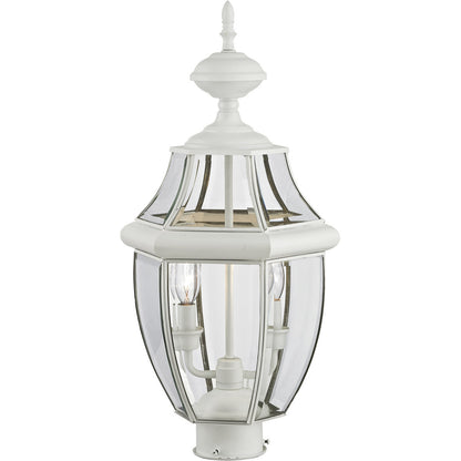 Livex Lighting Monterey Collection 2 Light White Outdoor Post Lantern in White 2254-03