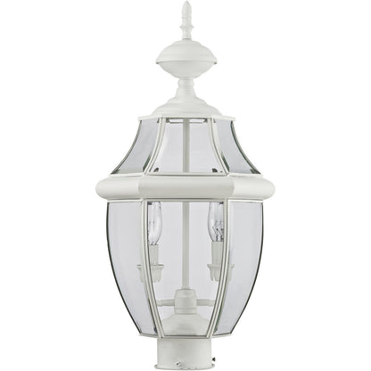 Livex Lighting Monterey Collection 2 Light White Outdoor Post Lantern in White 2254-03