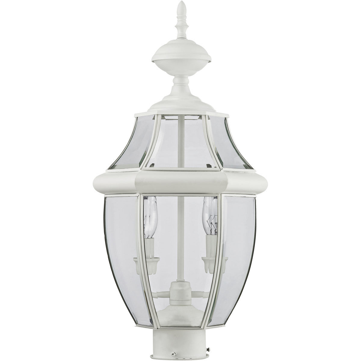 Livex Lighting Monterey Collection 2 Light White Outdoor Post Lantern in White 2254-03