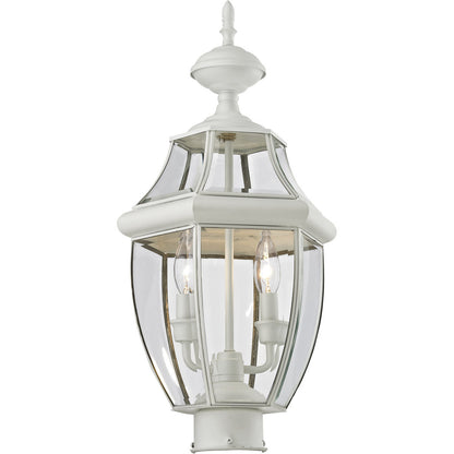 Livex Lighting Monterey Collection 2 Light White Outdoor Post Lantern in White 2254-03