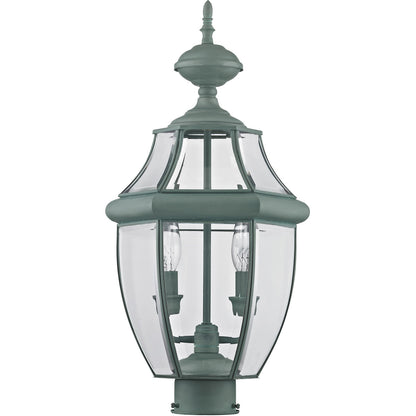 Livex Lighting Monterey Collection 2 Light Verdigris Outdoor Post Lantern in Verdigris 2254-06