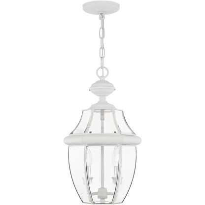 Livex Lighting Monterey Collection 2 Light White Outdoor Chain Lantern  in White 2255-03