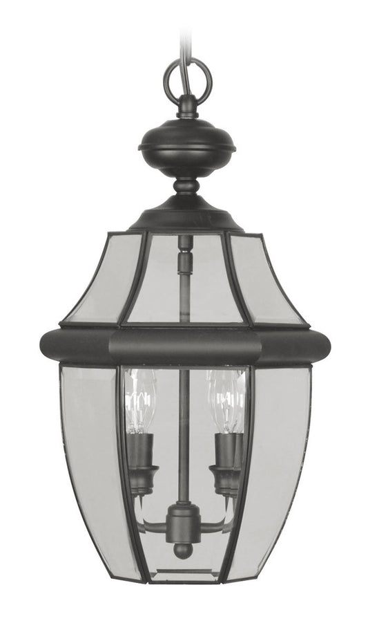 Livex Lighting Monterey Collection 2 Light Black Outdoor Chain Lantern  in Black 2255-04