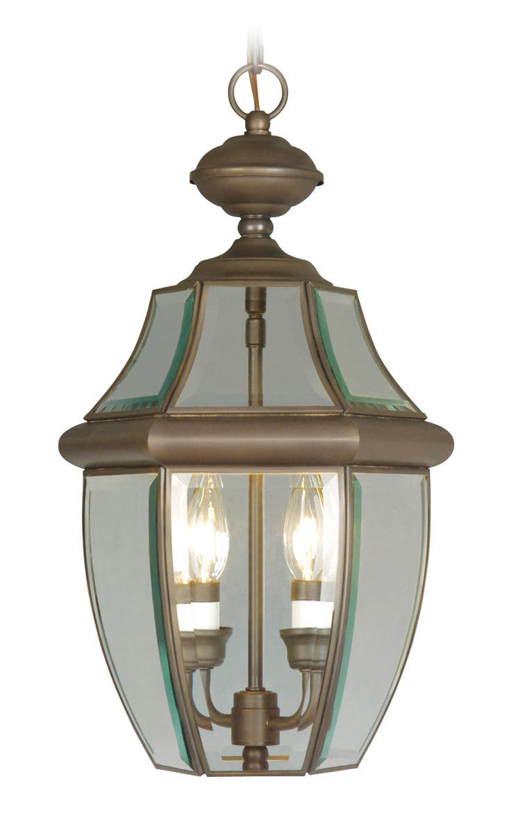 Livex Lighting Monterey Collection 2 Light BZ Outdoor Chain Lantern  in Bronze 2255-07