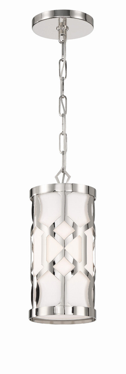 Crystorama Libby Langdon for Crystorama Jennings 1 Light Polished Nickel Pendant 2260-PN