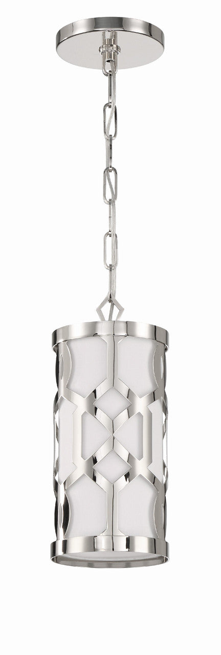 Crystorama Libby Langdon for Crystorama Jennings 1 Light Polished Nickel Pendant 2260-PN