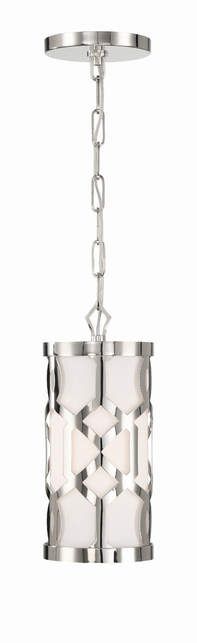 Crystorama Libby Langdon for Crystorama Jennings 1 Light Polished Nickel Pendant 2260-PN