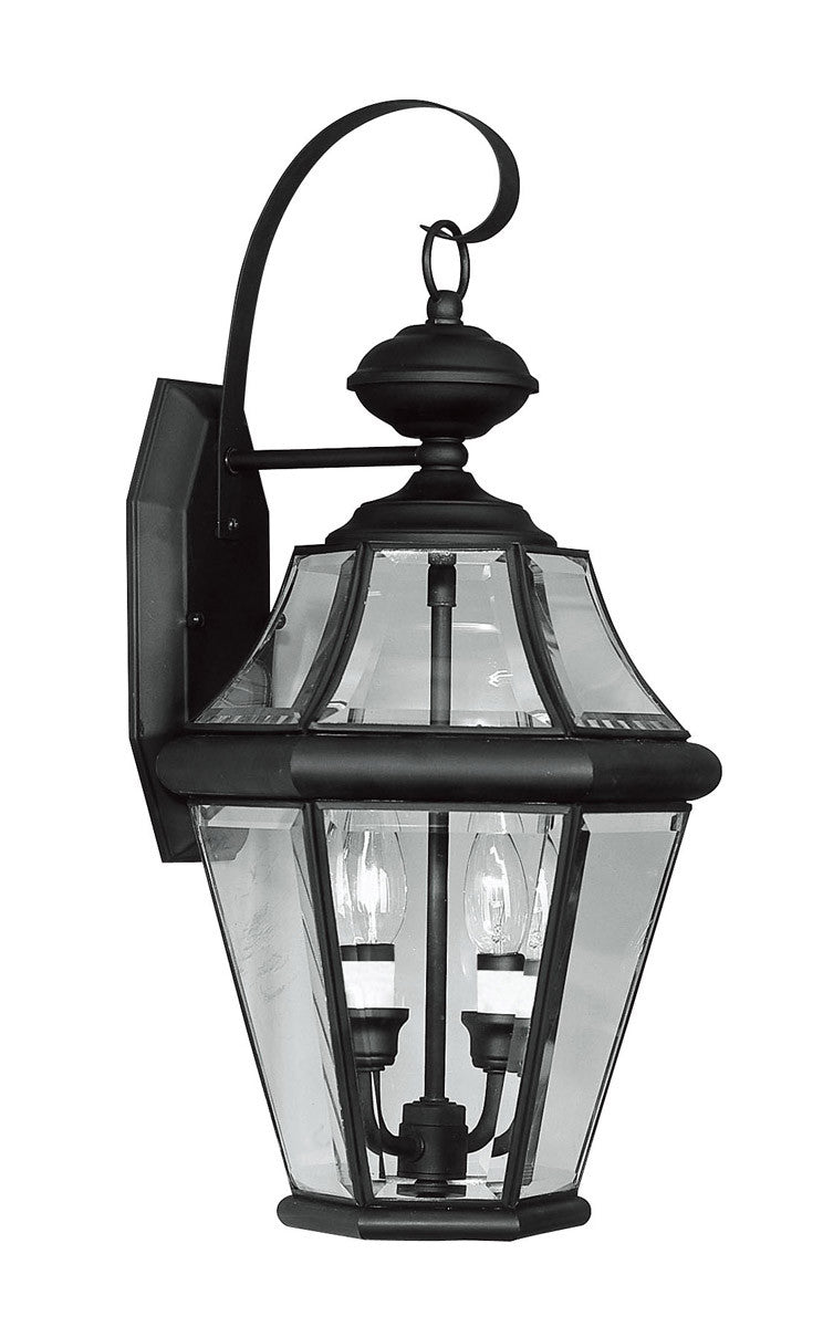 Livex Lighting Georgetown Collection 2 Light Black Outdoor Wall Lantern in Black 2261-04