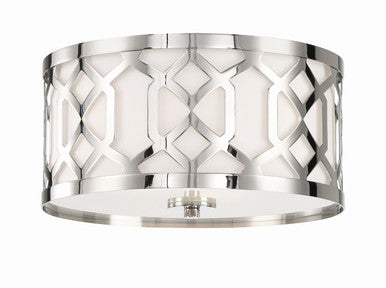 Crystorama Libby Langdon for Crystorama Jennings 3 Light Polished Nickel Ceiling Mount 2263-PN