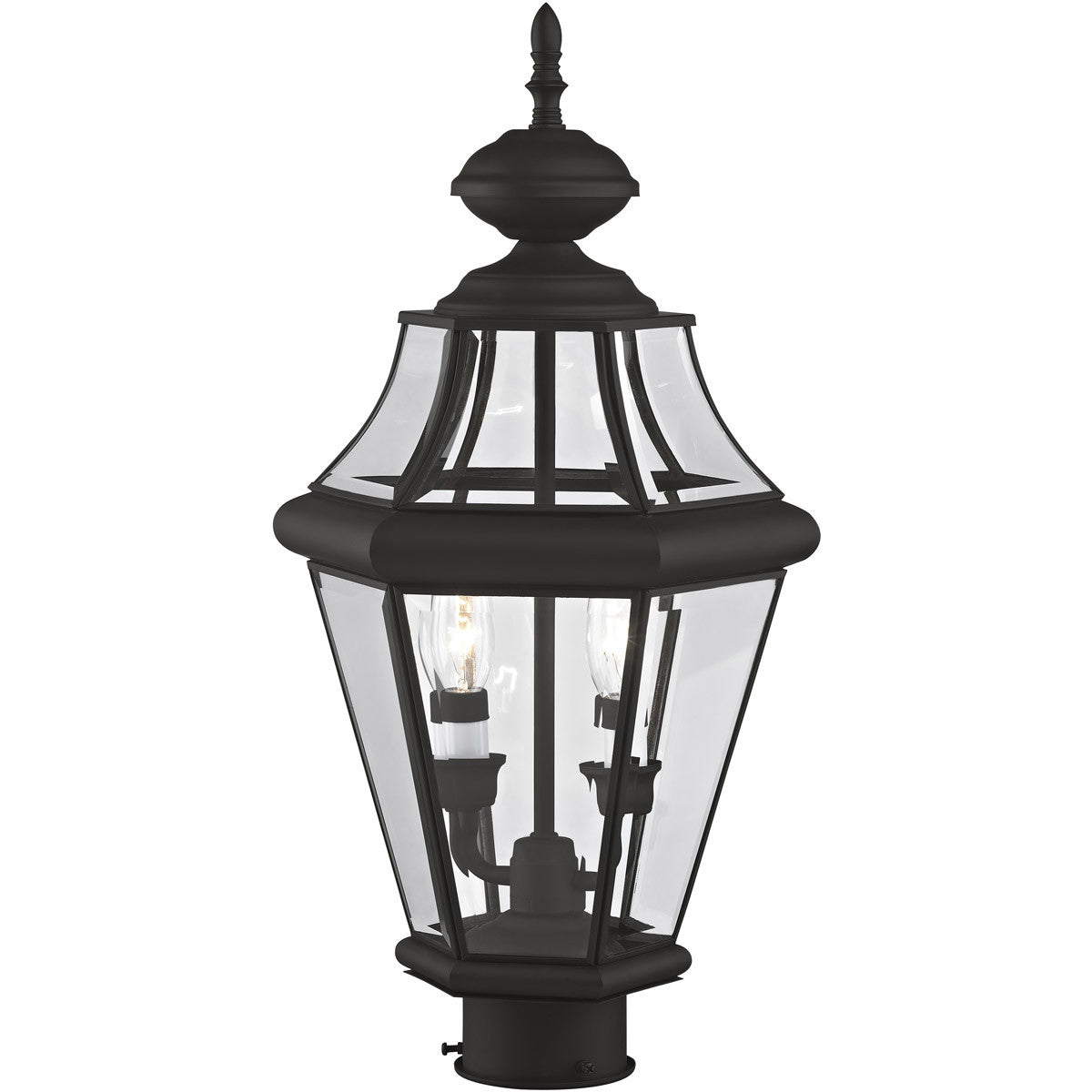 Livex Lighting Georgetown Collection 2 Light Black Outdoor Post Lantern in Black 2264-04