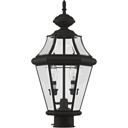 Livex Lighting Georgetown Collection 2 Light Black Outdoor Post Lantern in Black 2264-04