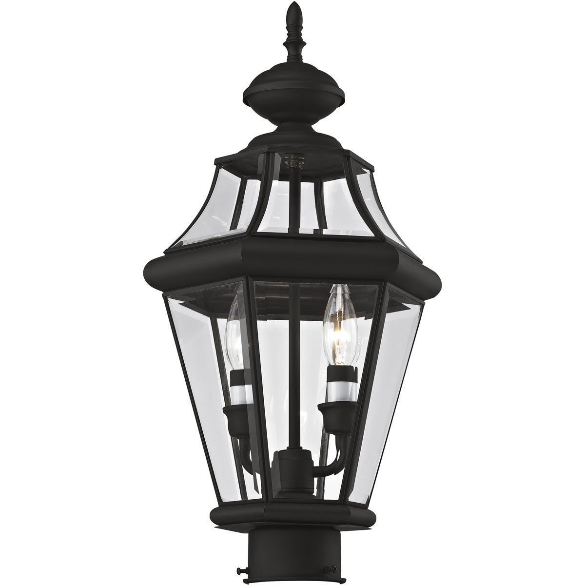 Livex Lighting Georgetown Collection 2 Light Black Outdoor Post Lantern in Black 2264-04